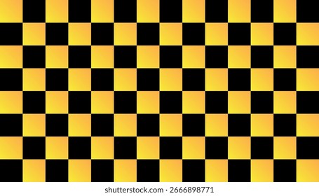 Padrão quadriculado amarelo e preto, textura de grade de bandeira de corrida, projeto de fundo vetor de tabuleiro. Textura de tabuleiro de xadrez preto amarelo moderno, vetor de padrão de grade quadrado | táxi Abstract Design