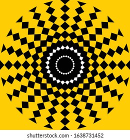 Yellow black square circular design, Style of circular and square background