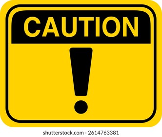 Yellow and Black Square Sign with Caution Message