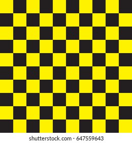 Yellow and black squares pattern seamless background. Vector.