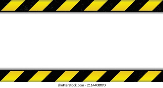 Yellow and black sriped warning bar on construction background