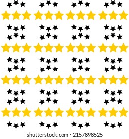 patrón impecable de estrella negra amarilla. Ilustración vectorial.