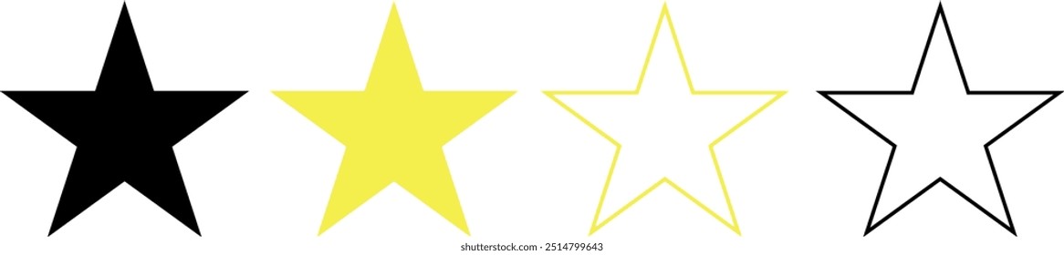 ilustração de estrelas amarelas e pretas.vetor