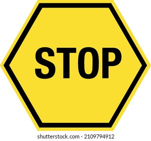 Yellow Black Stop Sign Stock Vector (Royalty Free) 2109794912 ...