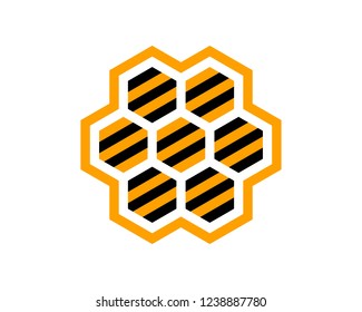 yellow black stripe hexagon beehive honeycomb