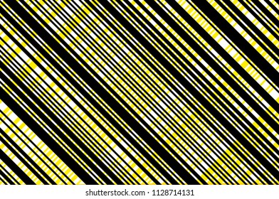 Yellow and black striped background. Bright pattern with lines. Vector illustration.