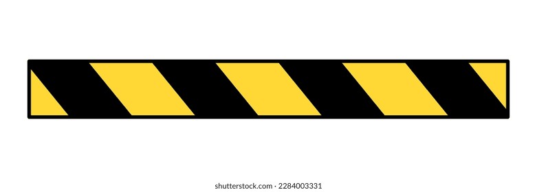 Yellow and black striped bar. Construction caution icon. Vector.