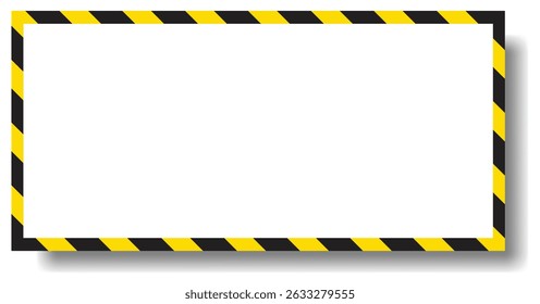 Yellow and black striped caution warning sign design on a construction safety barrier with danger tape illustration
