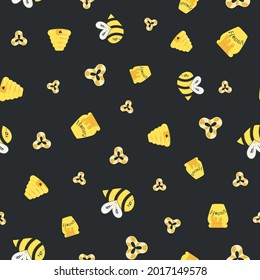 Yellow and Black striped honey bee hives on a black background