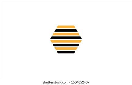 Yellow and Black stripes beehive icon flat