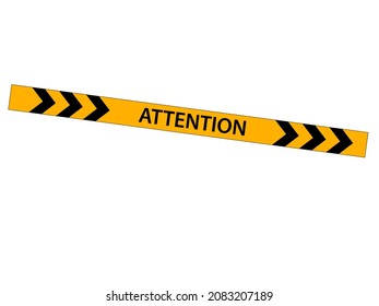Yellow and black stripes on ribbon. Symbol of dangerous and radioactive substances 
in industry. Caution tape. Vector Illustration.
