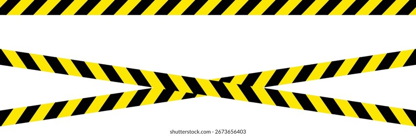 Yellow and black stripes tape. Caution tape border and safety stripe. roadwork construction. designed for industrial safety
