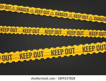 Yellow And Black Tape With Keep Out Inscription
