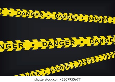 Yellow and black tape. vector illustration