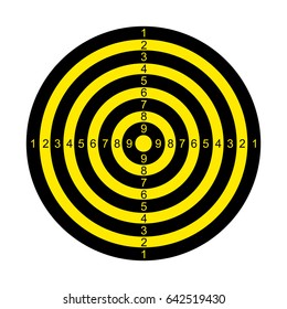 Yellow, black target - stock vector