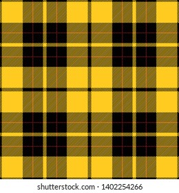 Yellow and Black Tartan Plaid pattern. Traditional Scottish check textile backgrounds.