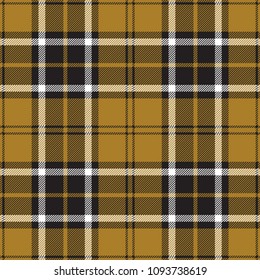 Yellow And Black Tartan Plaid Scottish Pattern