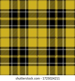 Yellow And Black Tartan Plaid. Scottish Textile Pattern Blend.