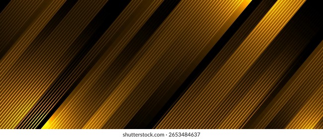Yellow black techno abstract background overlap layer on dark space with diagonal lines effect decoration. Graphic design element cutout style concept for web banner, flyer, card, or brochure cover