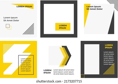 Yellow and black theme geometric abstract social media template advertising modern minimalist design background