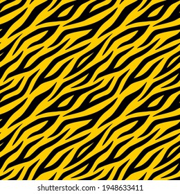 Ilustración de fondo de patrón transparente de tigre amarillo y negro
