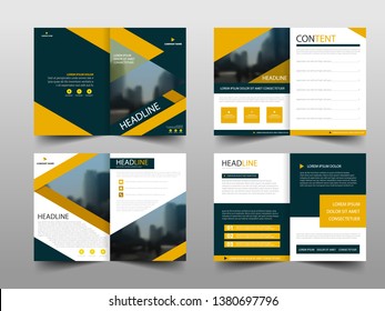 Yellow black triangle abstract annual report Brochure design template vector. Business Flyers infographic magazine poster.Abstract layout template ,Book Cover presentation portfolio.