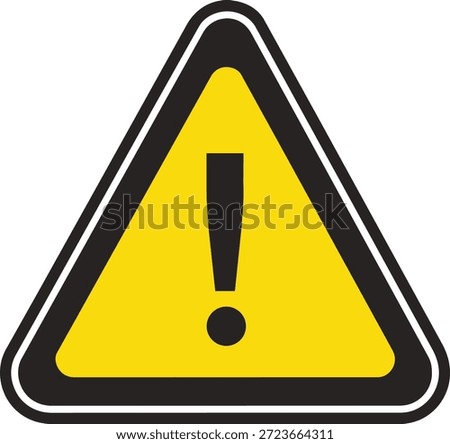 yellow and black triangular caution sign with exclamation mark symbol