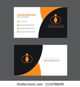 Yellow and black two sided wavy business card template Design Eps
