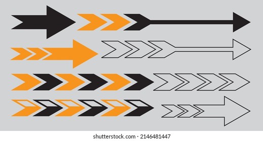 yellow and black variety of directional arrows vector, nice collection, cool and suitable for logo, illustration and icon design

