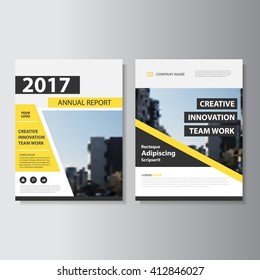 Yellow black Vector annual report Leaflet Brochure Flyer template design, book cover layout design, Abstract black yellow presentation templates