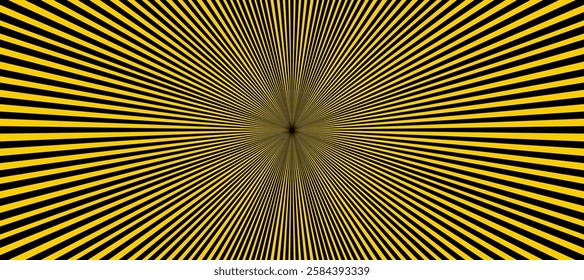 Yellow and black vector background with rays