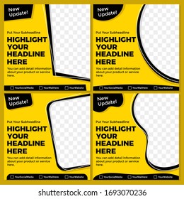 Yellow black vector graphic of social media template design.