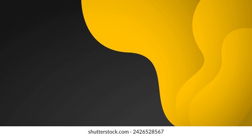 Yellow and Black vector wave modern background with space for text and message. concept design