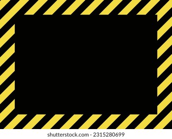 Marco de fondo de advertencia amarillo y negro