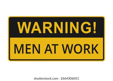 Homens de aviso amarelos e pretos no trabalho vetor de sinal de cuidado