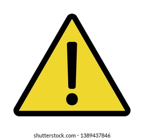 Yellow black warning sign with exclamation mark icon vector illustration