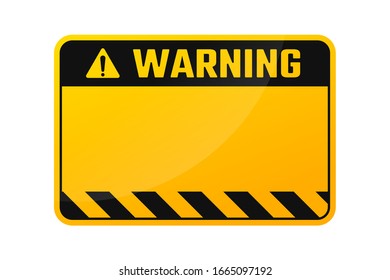 Yellow black warning sign vector Leave space for your warning message.