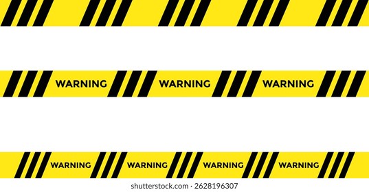 Yellow and black warning tape. designed for industrial safety. roadwork construction. Caution tape border and safety stripe
