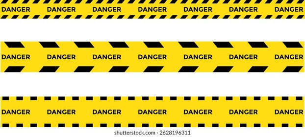 Yellow and black warning tape. designed for industrial safety. roadwork construction. Caution tape border and safety stripe
