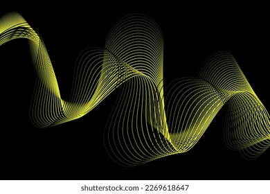 yellow and black wave abstract background, suitable for landing page and computer desktop background. 3d vector