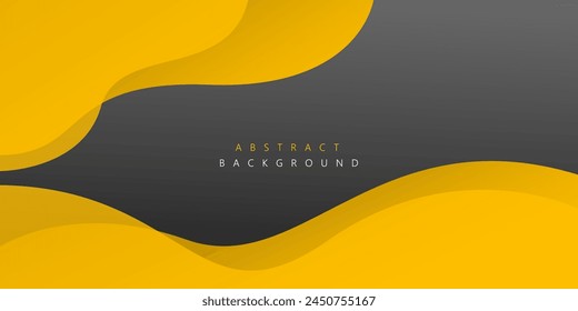 Yellow and black wave modern background with space for text and message. template design
