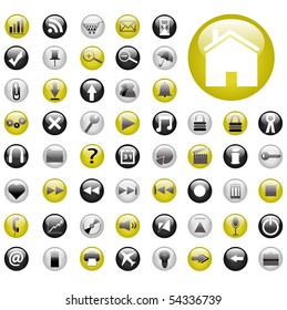 Yellow and Black Web Buttons