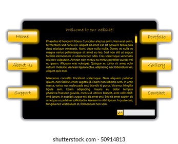 Yellow and black web template
