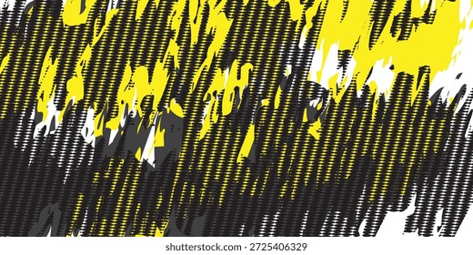 Yellow, black, and white gradient grunge textured dots background. Comic art style vector illustration of sports, background, wallpaper, sports t-shirt, screen printing.