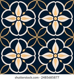 Patrón sin fisuras de Vector de lujo amarillo, negro y blanco. Adorno, motivos tradicionales, étnicos, árabes, turcos, indios. Ideal para tela y textil, Fondo de pantalla, diseño de empaque o cualquier idea deseada.