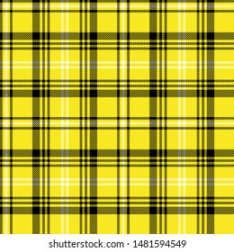 Yellow, Black and white tartan plaid Scottish seamless pattern.Texture from plaid, tablecloths, clothes, shirts, dresses, paper, bedding, blankets and other textile products.