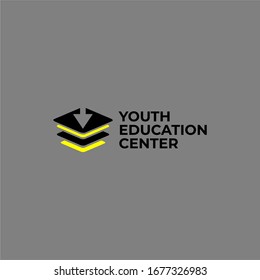 Yellow Black Youth Education Center. Youth Center Study Activity. Youth Community Collaboration. Young Youth Logo Design