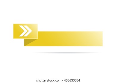 the yellow blank label with arrow sign / the yellow tag with arrow / sign in label