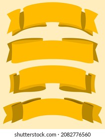 Conjunto de colección de cintas en blanco amarillas. Ilustración del vector