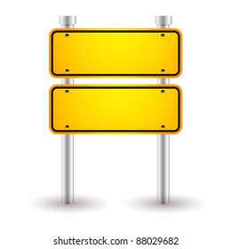 Yellow Blank Road Sign